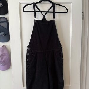 American Eagle Outfitters Black Corduroy Overalls